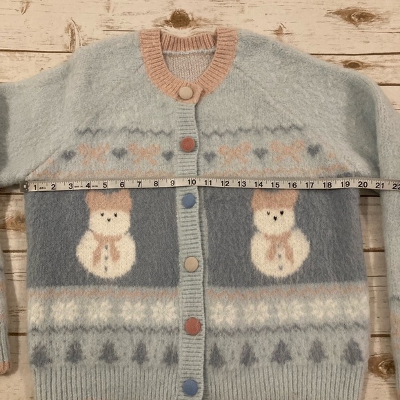 Sunset Park Button Down Snowman Cardigan Cardigan - Picture 2 of 11